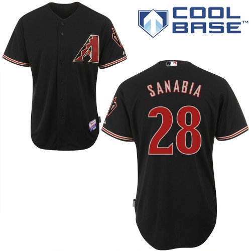 Alex Sanabia #28 MLB Jersey-Arizona Diamondbacks Men's Authentic Alternate Home Black Cool Base Baseball Jersey